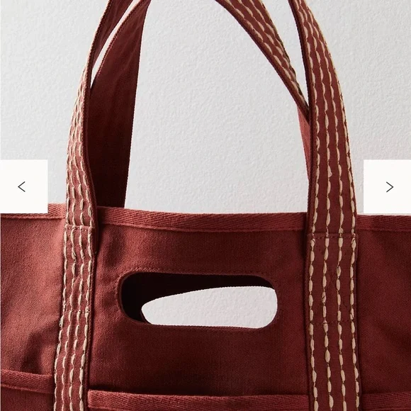 NWT Free People Caravan Canvas Tote in Terracotta - Picture 2 of 7